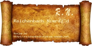 Reichenbach Nimród névjegykártya